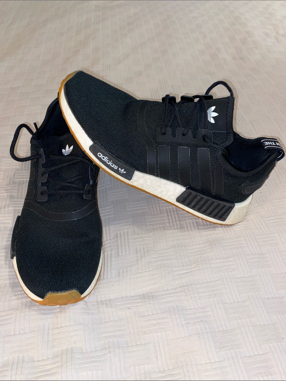 adidas Black Men’s Lightweight Knit Sneaker with Gum Outsole